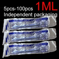 5-100Pcs 1ML Without Needle OPP Disposable Sampler Plastic Nutrient Syringe Hydroponic Cat Pet Feeding Sterile Feeder Syringes 1