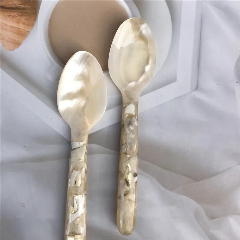 Description Picture 6 of itemShell Spoon Crushed Fork Coffee Ice Cream Cake Shell Fork Caviar Small Spoon Household Fruit Fork Kitchen Supplies