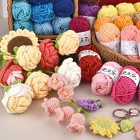 12Color Set Kids DIY Knitting Crochet Yarns Colorful Material For Needlework Sewing Hand Crafting Wool Ball Hat Dolls Soft Sewin 4