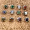 10*14mm Natural Stone Vintage Ring Antique Jewelry Adjustable Tiger Eye Rings for Women Men Large Stone Party Jewelry Gift