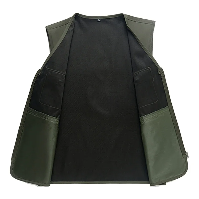 남자 야외 통기성 민소매 조끼 남자 전술화물 낚시 조끼 남자 캐주얼 멀티 포켓 작업 도구 사파리 조끼 양복 조끼