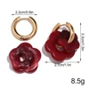 Boucles d'oreilles en forme de fleur acrylique colorée pour femmes et filles, cercles en acier inoxydable, tendance 2025, bijoux cadeaux