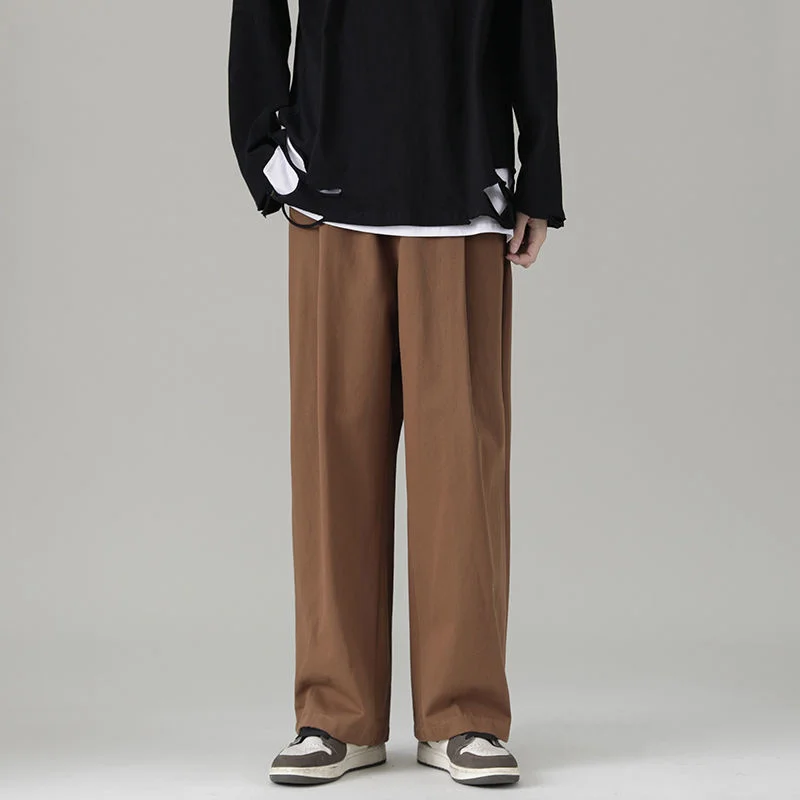

2022 Men's Solid Color Casual Pants Fashion Trend Loose Wide Leg Pants High-quality Trousers Brown/black Color Sweatpants M-3XL
