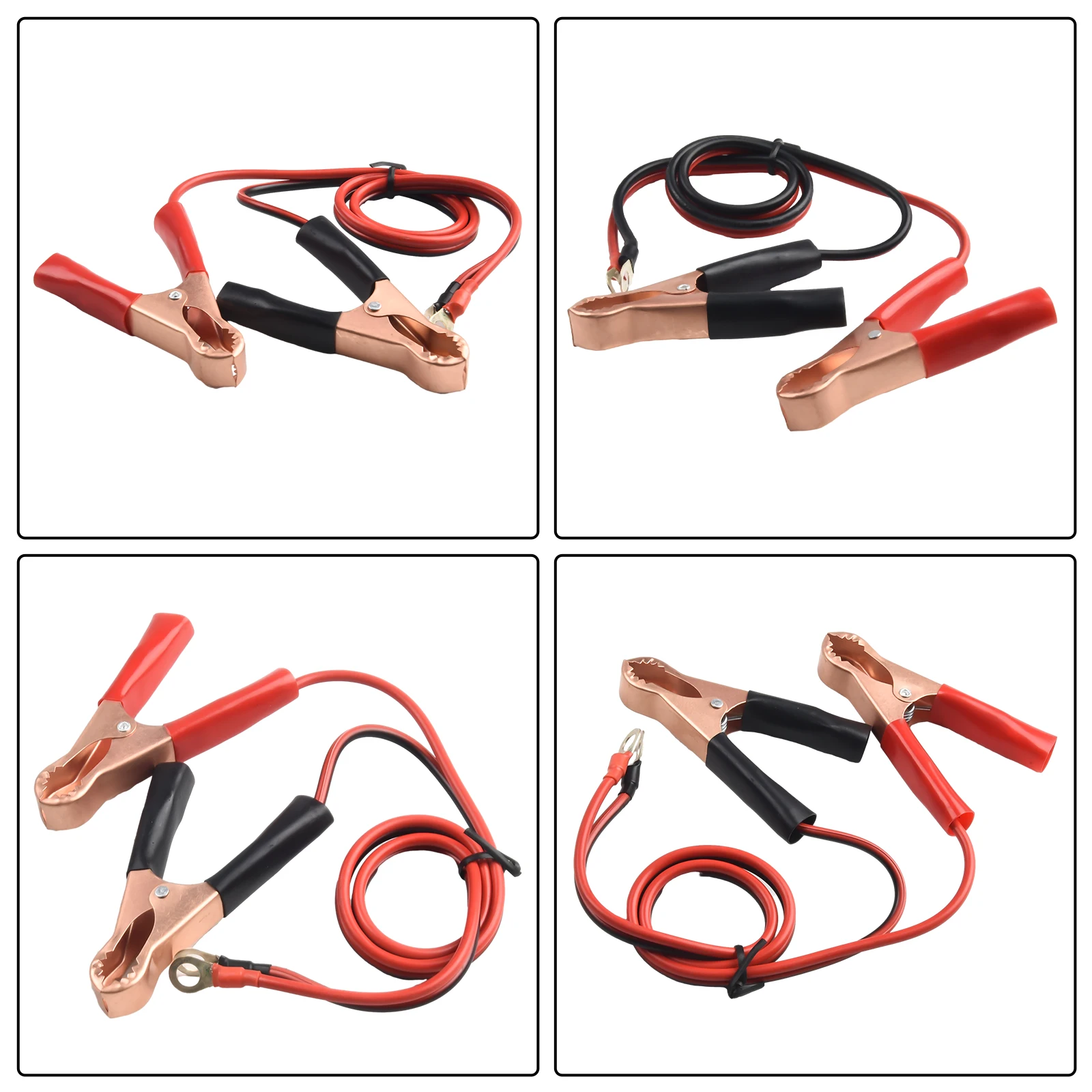 2pcs Attery Ground Cable Car 50AMP Battery Inverter Wire Power Transfer Cable Alligator Clip Copper Connection Wire