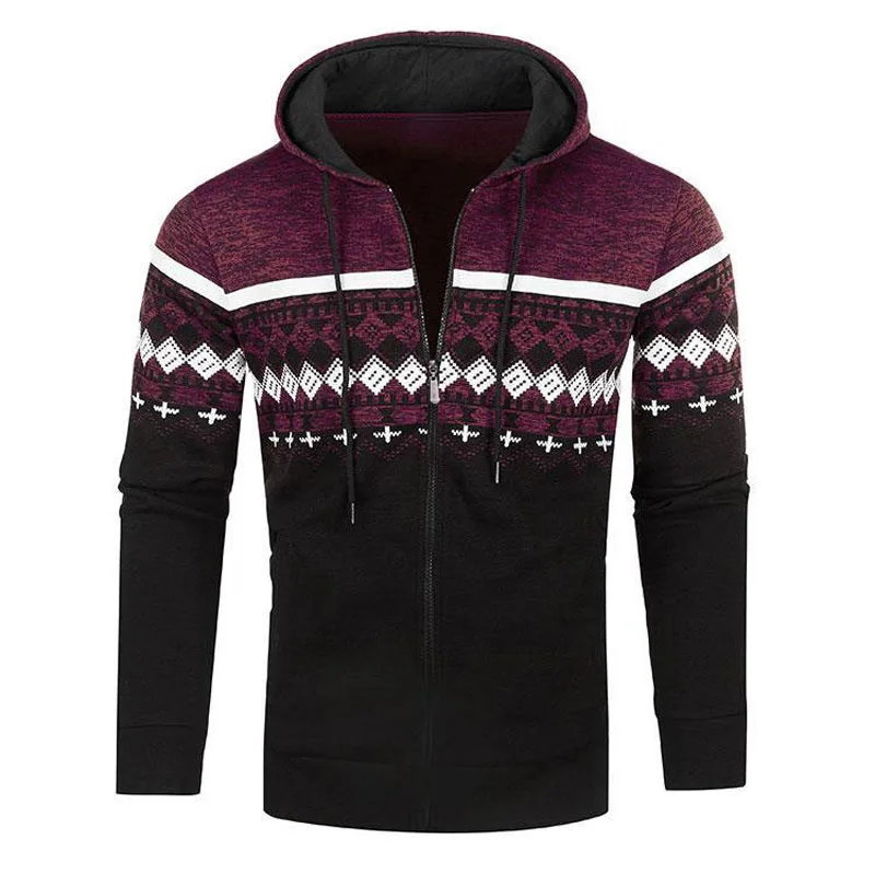 Men's Hoodies Sweatshirts Spring Autumn Casual Long Sleeve Knit Hoodie Men Slim Fit Hooded Zip-up Sweatshirt Hoody Tracksuit Men