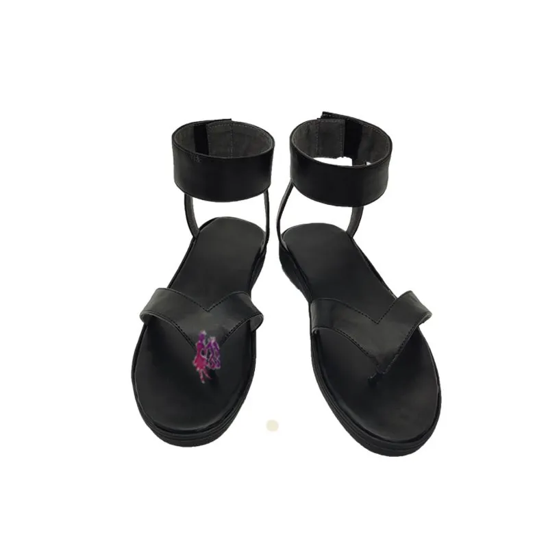 

JP Anime Shodai Hokage Senju Hashirama Cosplay Black Handmade Faux Leather Shoes