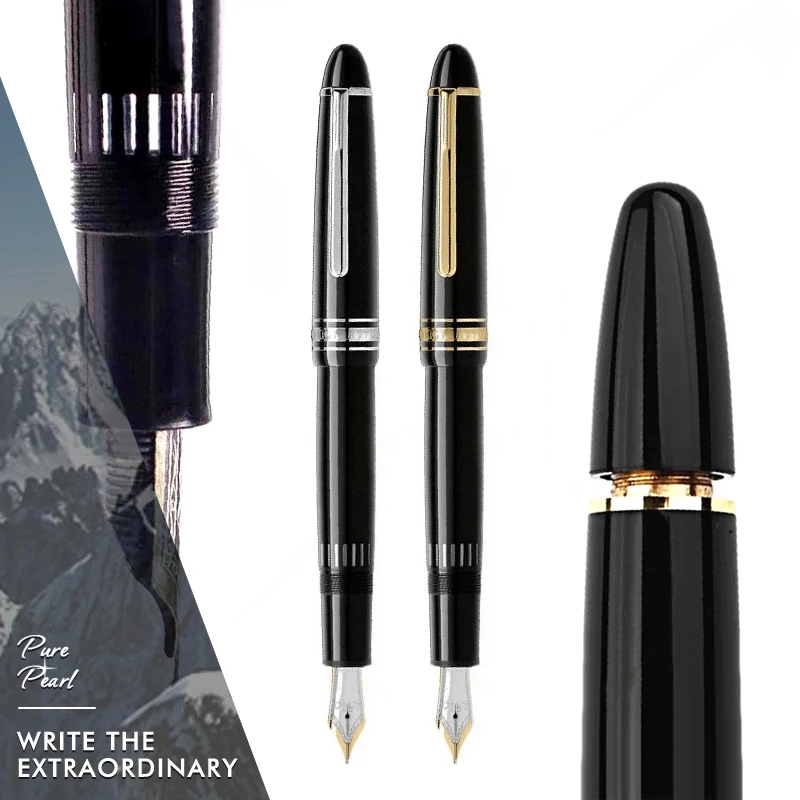 PPS Luxury M-149 Piston Filling MB Fountain Pen Black Resin And Monte 4810 Gold-Plating Nib With Serial Number & View Window view window flip leather shell for xiaomi redmi note 9 4g qualcomm snapdragon 662 poco m3 redmi 9t 9 power black