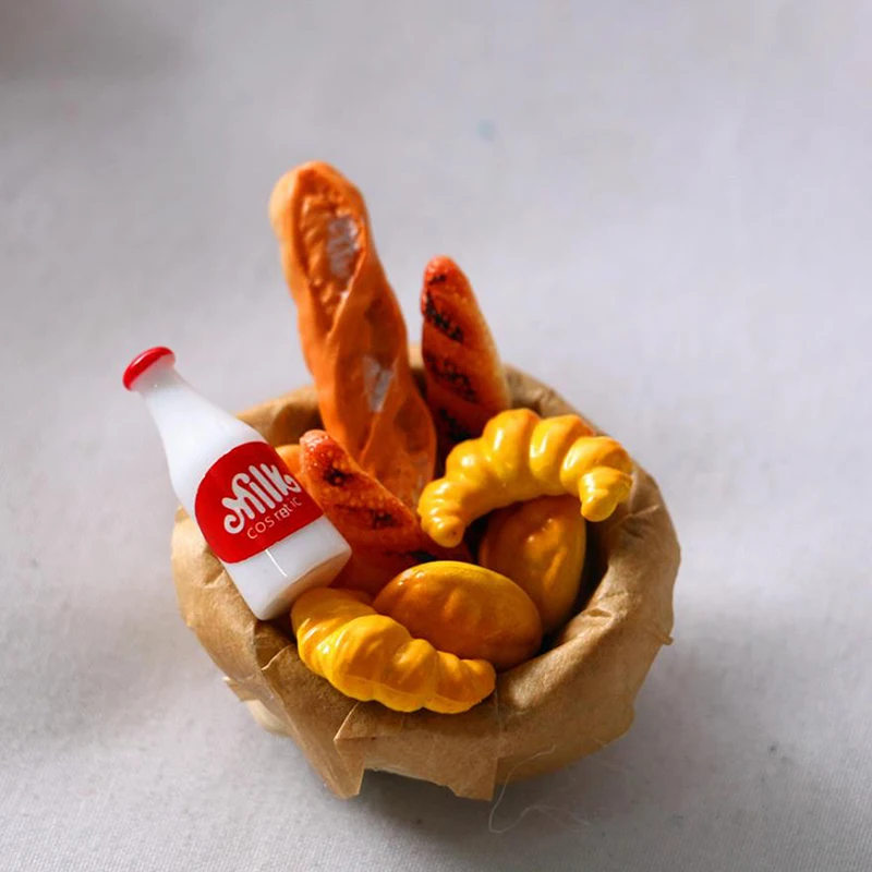 6Pcs/lot 1/12 Simulation Bread Dollhouse Miniature Food Breakfast Snack Dessert Kitchen Toys Dollhouse Miniature 3