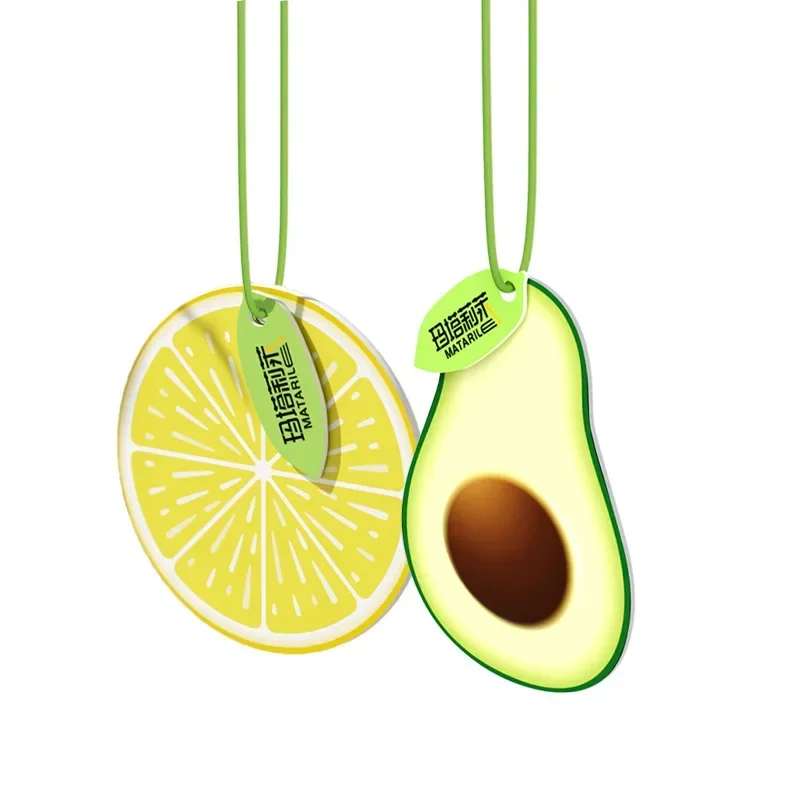 Fruit Shaped Car Air Freshener Scented Solid Paper Hanging Rearview Mirror Perfume Refillable Auto Accessories