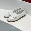 2025Classic solid color round toe leather ballet flats Office women simple style leather low heel women's outdoor shoes 3