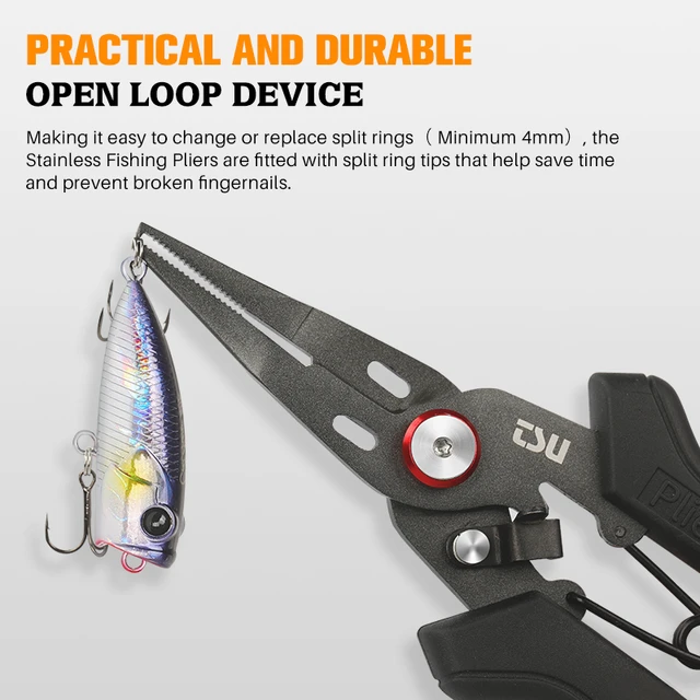 TSURINOYA Split Ring Fishing Pliers Braid Cutters Fishing Line