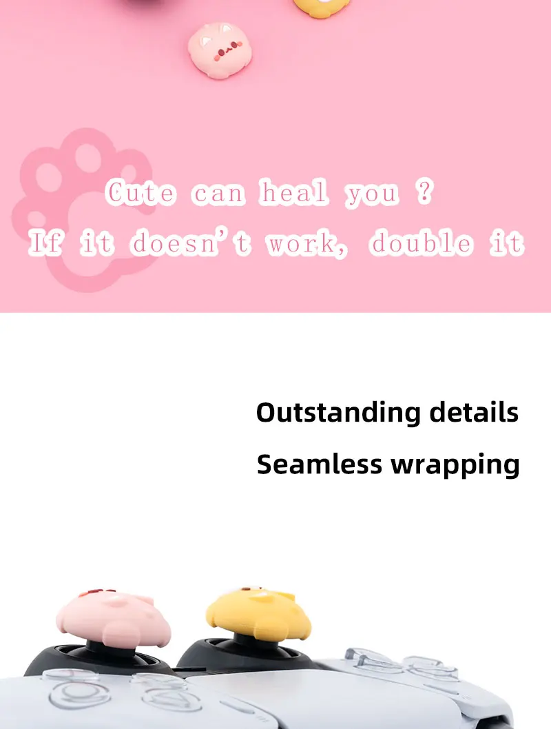 New Silicone Jon Con Thunb Grip Caps For PS4 PS5 Cute Dog Cat Joystick Caps For NS Pro Cover Analog Thumb Stick Grips