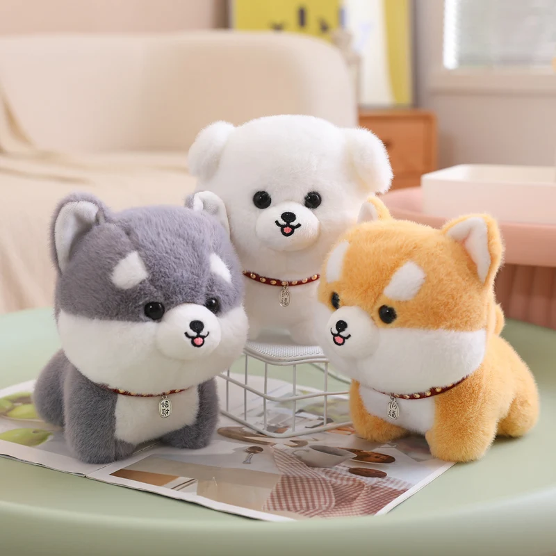 Cute Fluffy Shiba Inu Dog Plush Toy Adorbale Stuffed Animals Puppy Plushies Doll Kawaii Soft Kids Toys for Girls Boys ChildGifts