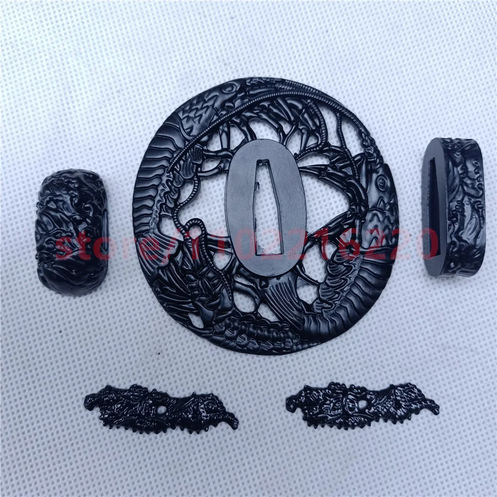 

Защитная накладка из сплава Tsuba, фучи Кашира менюки для японской реальной японской детской фурнитуры, детали хорошего качества