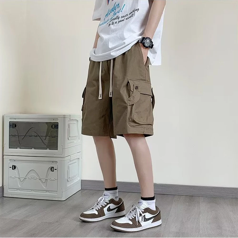 Functional Tooling Shorts Men's Summer Streetwear Thin Trendy Multi-pocket Loose Five-point Pants Neutral Sports Casual Pants