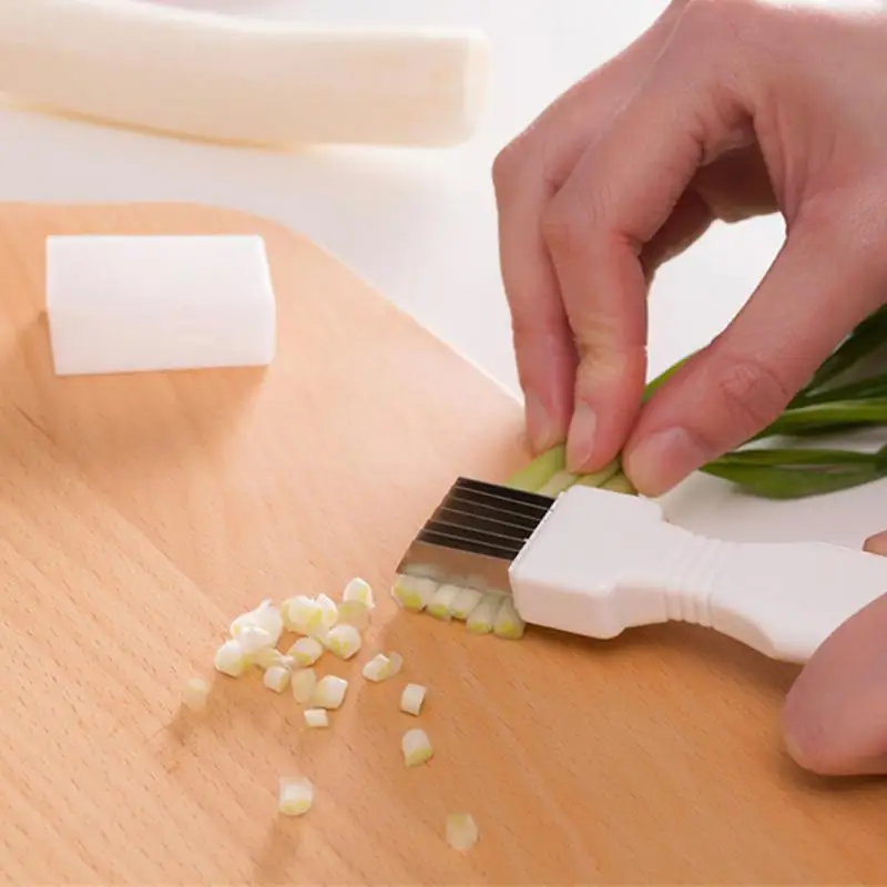 Shred Silk the Knife, Green Onion Shredder, Stainless Steel Onion Cutter  Scallion Slicer Garlic Cutter Onion Blossom Cutter with Curved Handle  Design