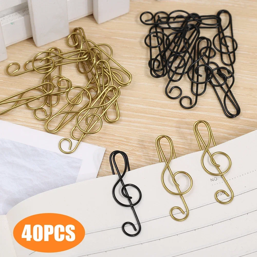 Metal Creative Music Note Shaped Creative File Clamp Paper Clips Bookmark Holder Paper Decorative Clip for Office School Home