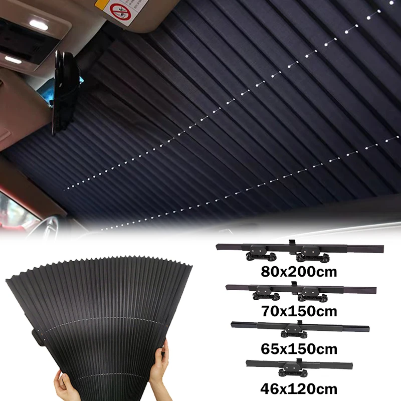 Car Front Rear Window Sunshade Shutter UV Protection Car Interior Summer Auto Interior Accessories 46x120/65x150/70x150/80x200cm windshield sunshades windshield sunshade car sunshade set car side window sun shade car window screen sunshade privacy screen sunshade net