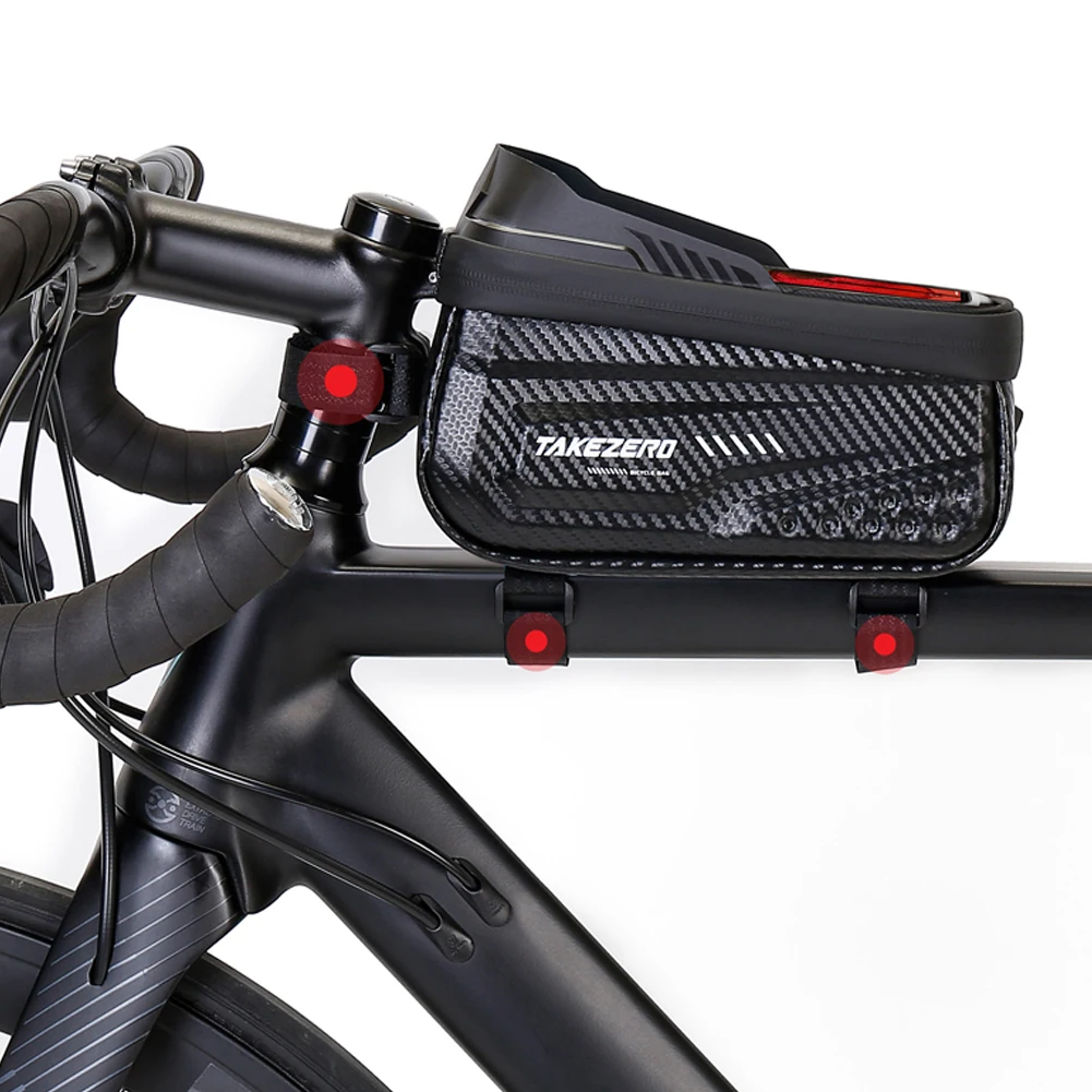 1L Bicycle Front Top Frame Tube Bag Waterproof Handlebar Bag 6.8 Inch Touch Screen Bag Road Bike Accessories