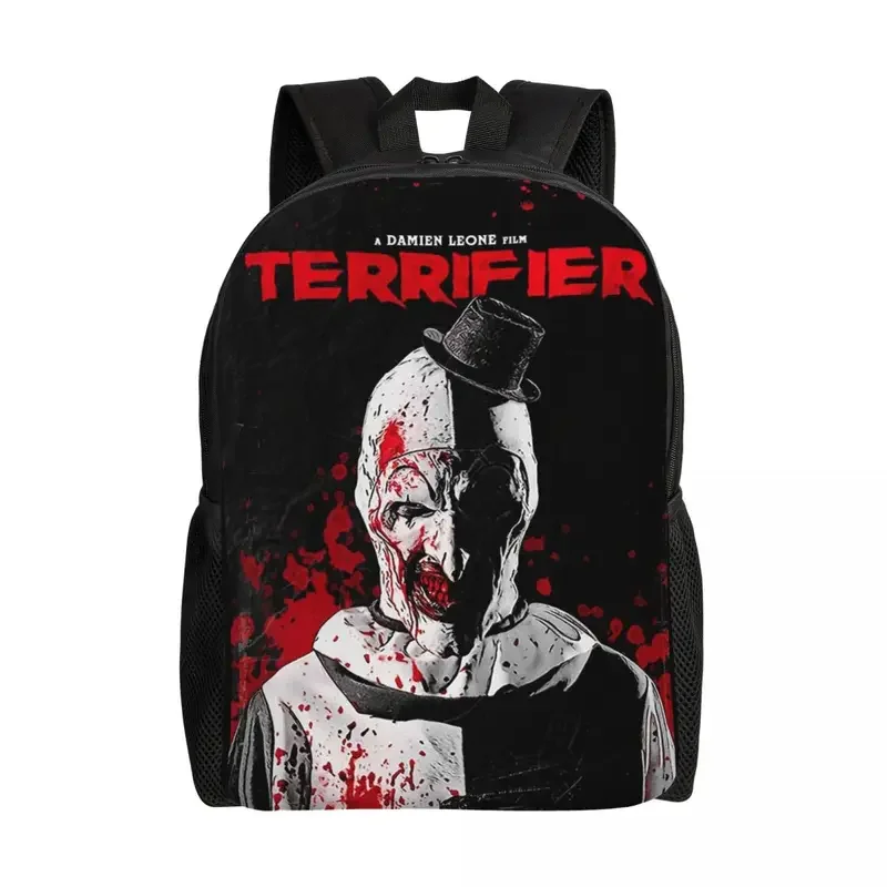 

Customized Terrifier Movie Backpacks Women Men School College Student Bookbag Fits 15 Inch Laptop Horror Halloween Clown Bags