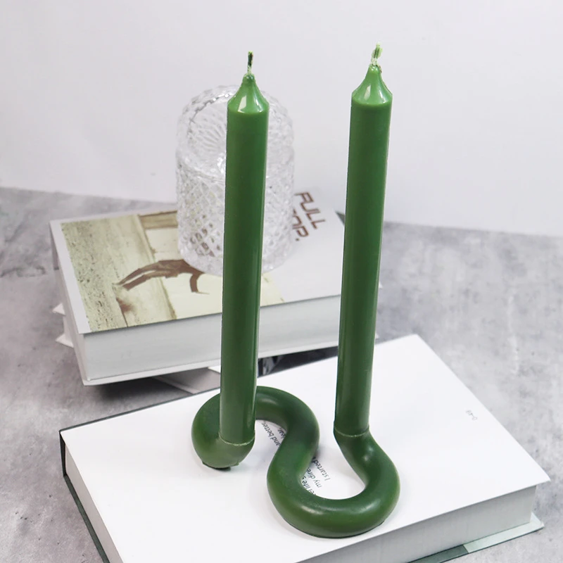 더블 지적 긴 막대 아크릴 양초 금형 DIY S 자형 기본 극 양초 만들기 도구 열기 및 닫기 PC 금형 홈 장식 선물