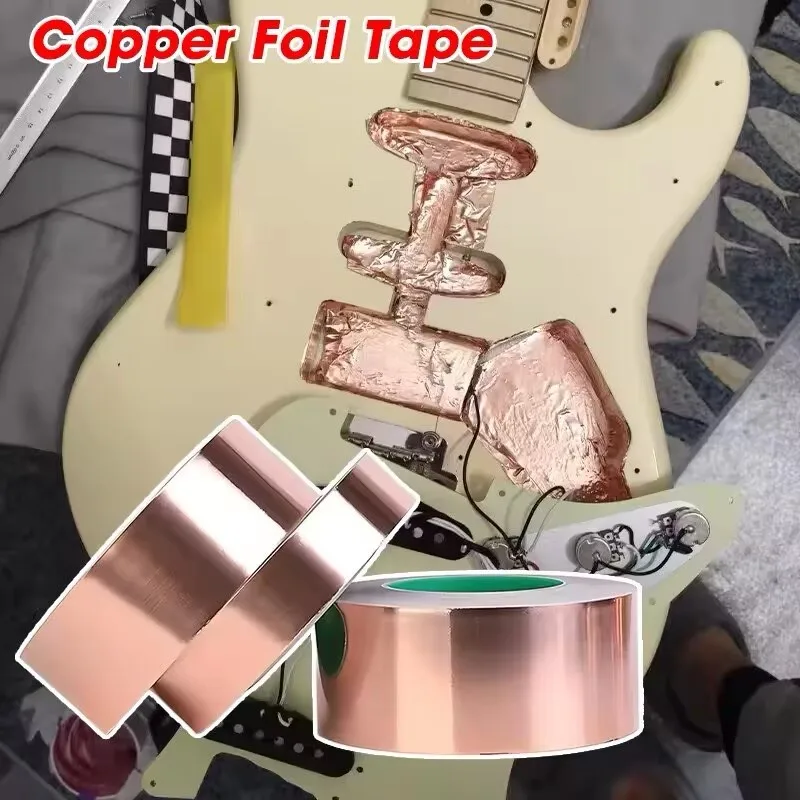 Copper Foil Tape for Stained Glass, Guitar EMI Shielding & Electrical Repair