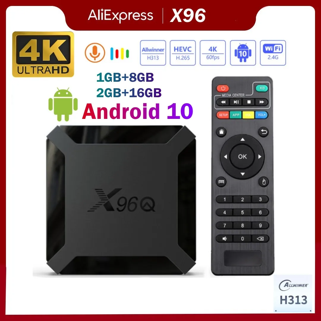 X96q Android 10 10.0 Smart Tv Box 4k Allwinner H313 Quad Core 2.4g Wifi 2gb  16gb New Set Top Box Tvbox Media Player - Set Top Box - AliExpress