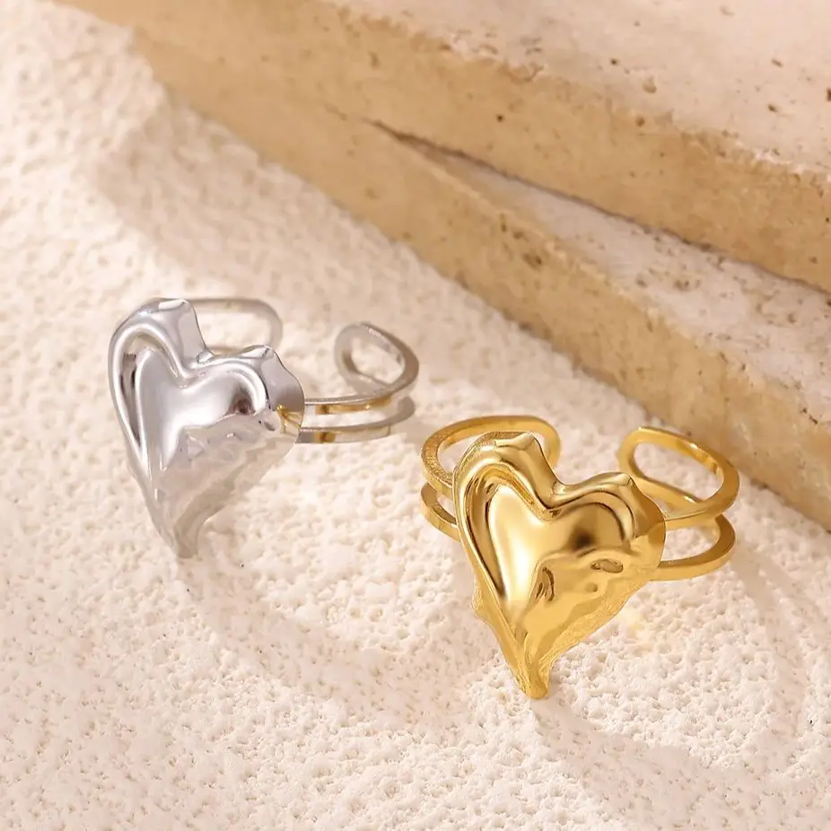 Stainless Steel Heart Ring for Women