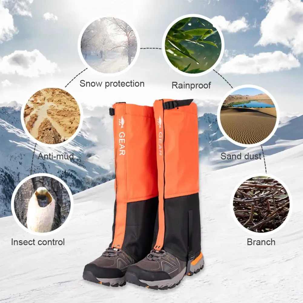 

Waterproof Leg Guards Adjustable Water-resistant Leg Gaiters for Camping Hiking Snow Boot Guards with Fastener Tape for Outdoor