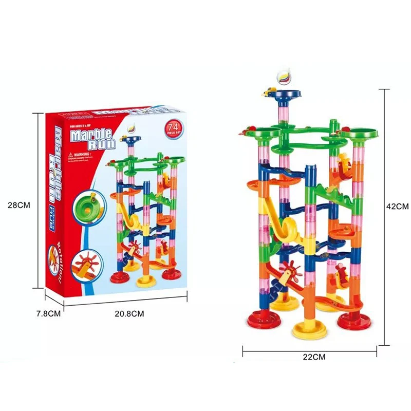 Children DIY Maze Balls Track Building Blocks Toys Construction Marble Race Run Pipeline Block Early Learning Puzzle Toys Game