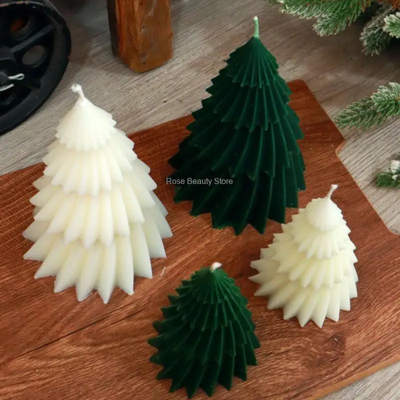thumbnail image 5 of Molde de silicona para velas de árbol de Navidad en 3D, kit para hacer velas navideñas, jabón hecho a mano, yeso, resina, herramientas para hornear, regalos navideños, 5 of 5