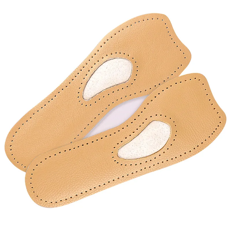 Genuine Leather Silicon Gel Insoles for Women 3/4 Sweat-absorbing Deodorant High-heeled Shoes Sole Stickers Soft Comfortable