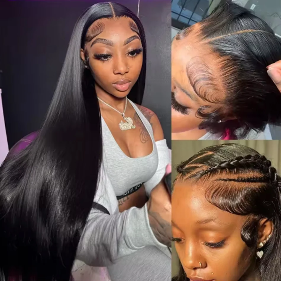 34Inch 13X6 Wear And Go Glueless Straight Wig Pre-Cut Lace Wig Preplucked Jessenia Brazilian Straight Human Hair Wig For Women 2