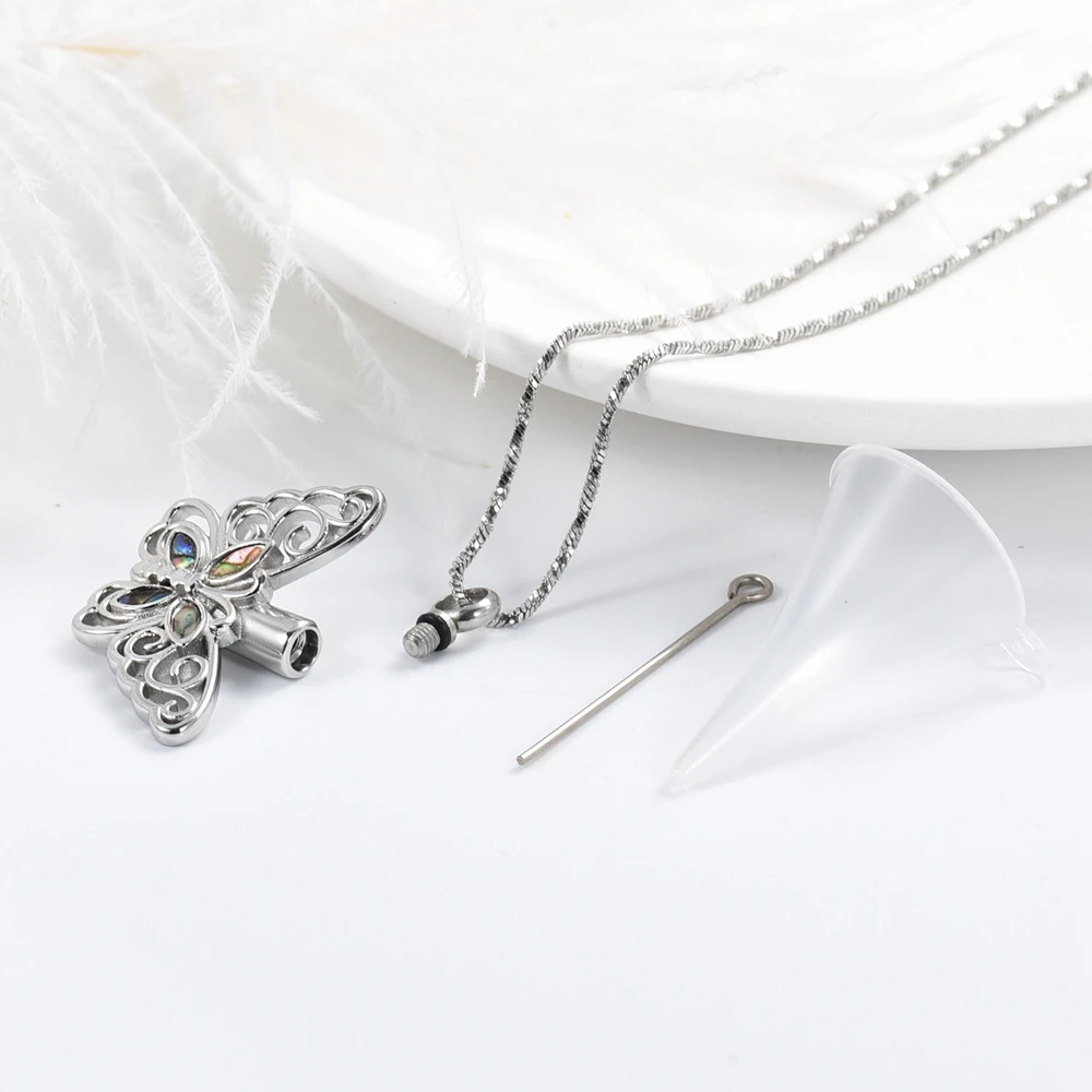 Elegant Hollow Butterfly Cremation Urn Necklaces For Ashes/Perfume Hold Stainless Steel Woman Girl Memorial Jewelry Dropship