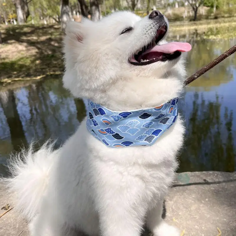 Dog Cooling Collar Cute Pattern Chill Out Cooling Pet Bandanas Neck Cooler For Small Dogs Cats Pet Collars For Hot Days