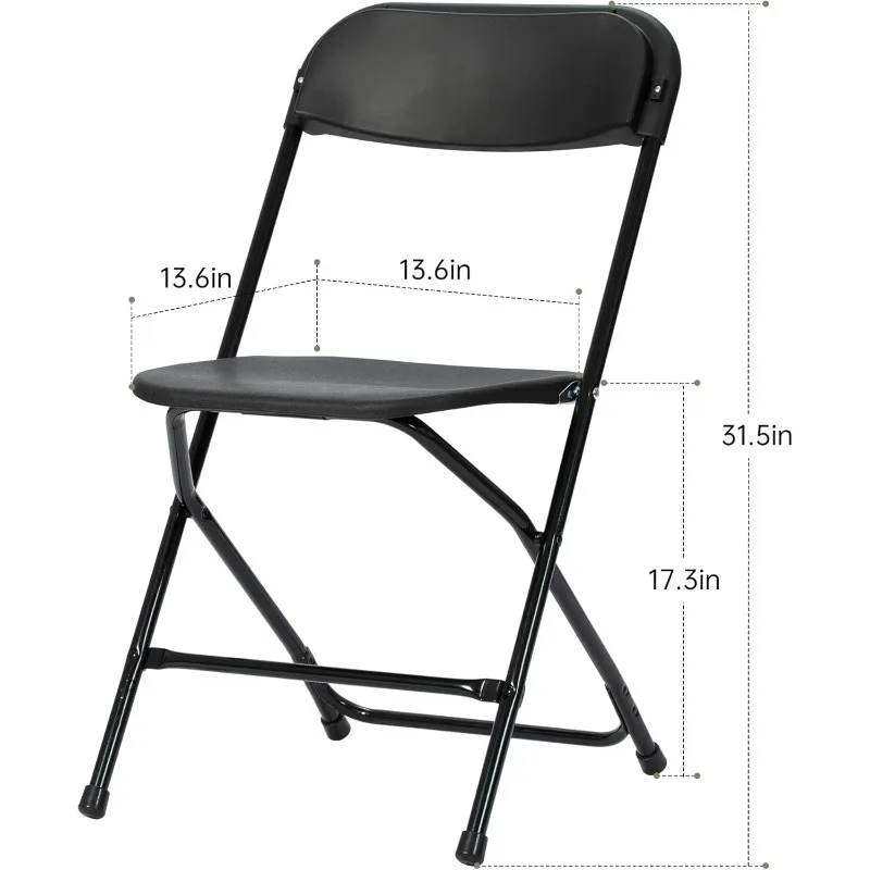 10 PCS Plastic Folding Chair, Portable Commercial Chair, 350 LB Capacity Premium Plastic Folding Chairs, Chair