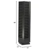 Magazine & File Rack 92 Pocket Steel Rotary Literature Display Black 360° Rotational Base Double-Sided Hardware Included 68"H 3
