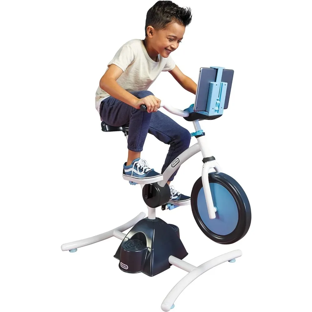 Pelican Explore Fit Cycle Adjustable Play Fitness Exercise Equipment Stationary Bike with Videos and Built-in Bluetooth Speaker