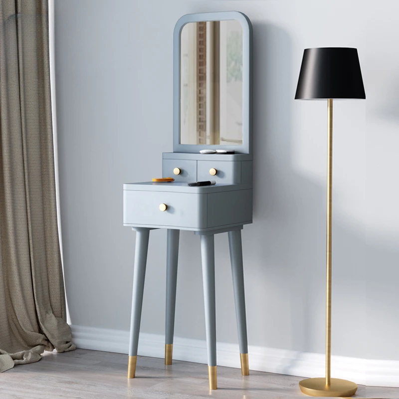 

Pure solid wood ultra small makeup table 40/60/80/100cm wide, modern and bedroom,