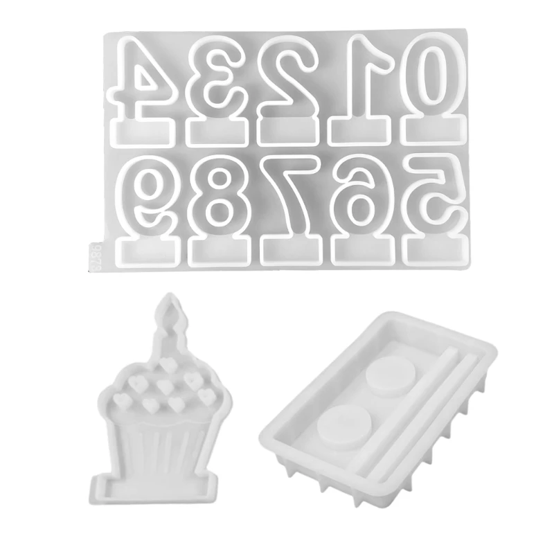 

Birthday Cake Silicones Molds Sqaure Base Molds for Making Holder Tealight Holder Art Craft, Number Resins Molds