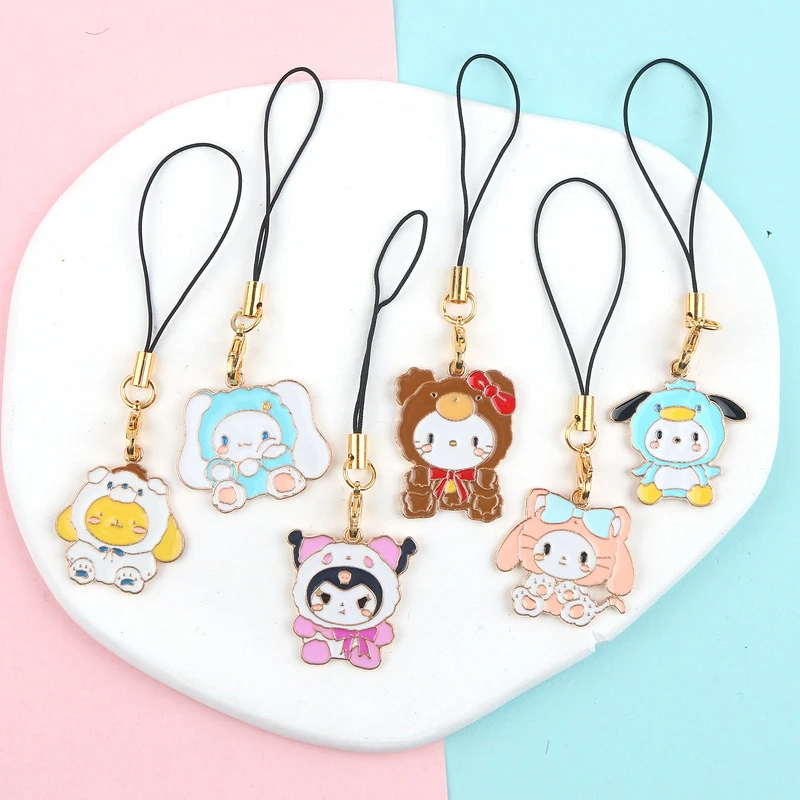 

Sanrio аниме Мой Мелодия сумка брелок мультфильм синнама Hello Kitty Милая Подвеска для телефона предметы для девушек подвеска веревка украшение