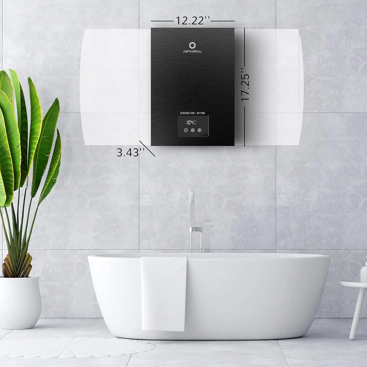 Electric Tankless Water Heater 18kW 240Volts-Endless On-Demand Hot Water-Self Modulates to Save Energy Use