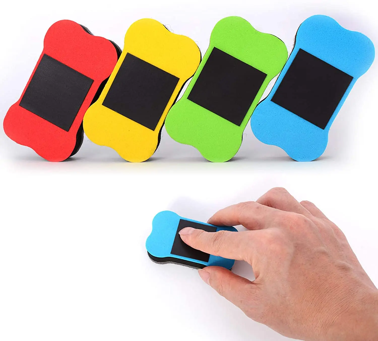 Magnetic Dry Erasers for Dry Erase Pens and Markers. Ideal for Kids, Home, School and Office