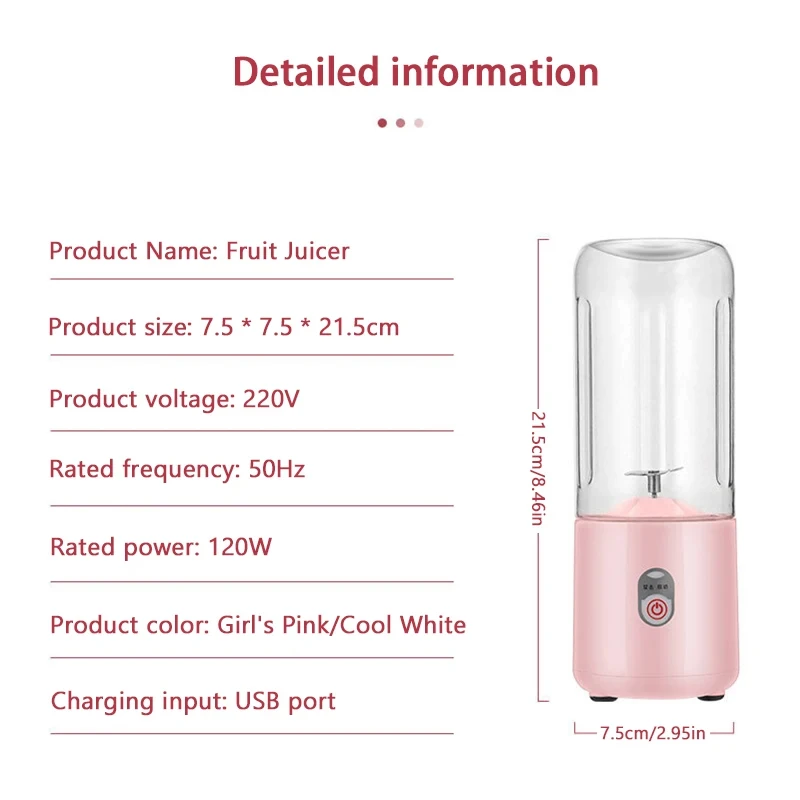 MIni Electric Wireless Usb Rechargeable Juicer