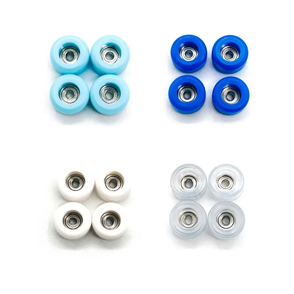 4Pcs 새로운 전문 베어링 휠 우레탄 미니 핑거보드 휠 CNC PU 금속 핑거 스케이트 보드 액세서리
