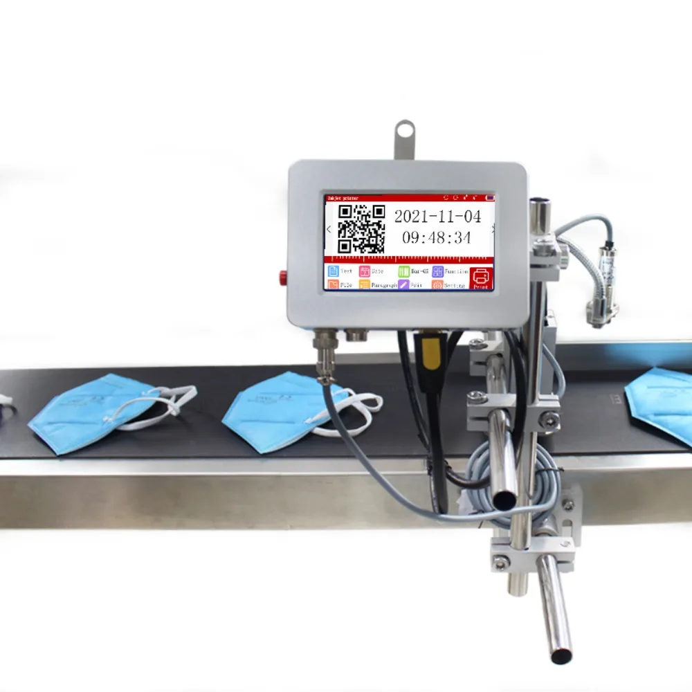 

Industrial Online Ink-jet Food Expiry Date Printing Machines Coding Batch Tij Inkjet Printer Machine on Wood Metal Plastic