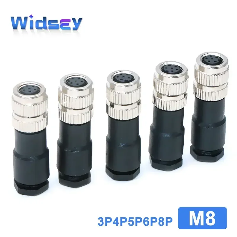 

M8 Assembled Aviation Plug Sensor A-code Female Head 3pin 4pin 6pin 8pin Waterproof Connector B-code 5Pin Switch Connecting Wire