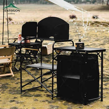 Camping Kitchen Table with Sink 1