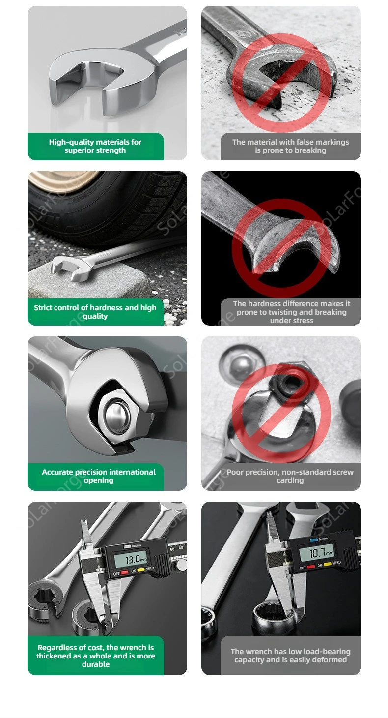 BAOLIAN Rohr-Ratschenschlüssel mit halboffenem Kopf 8-19MM 72 Zähne für Autoreparatur Öl-Kombinationsschlüssel – Detail 7