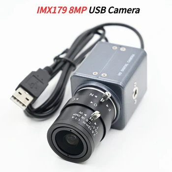 IMX179 HD USB 카메라 8MP, 미니 케이스 웹캠, 5-50mm 2.8-12mm 가변 초점 CS 렌즈, 플러그 앤 플레이, 3264x2448, Windows Linux Android